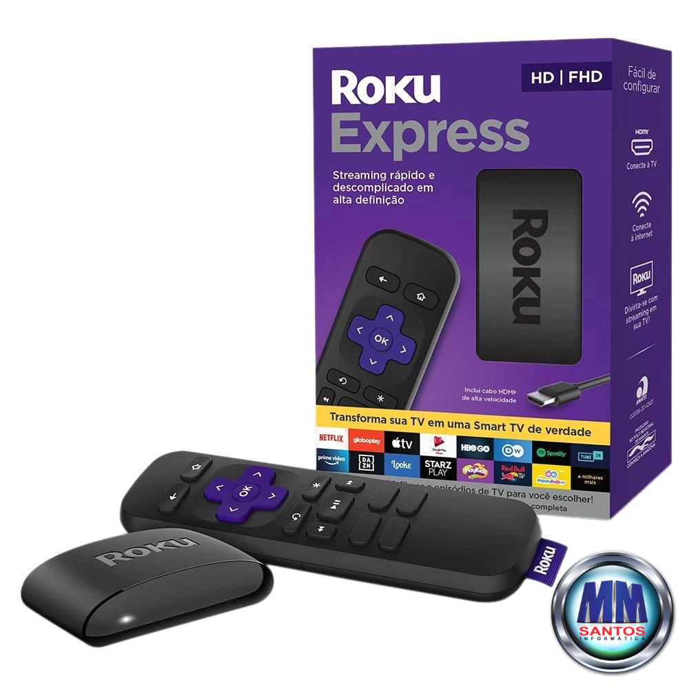 Roku Express Streaming Player Full Hd Hdmi Usb Com Controle