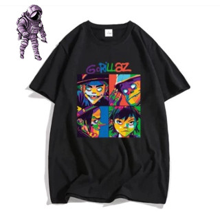 Camisa Gorillaz - Camiseta de Banda de Rock N Roll Unissex 100% Algodão