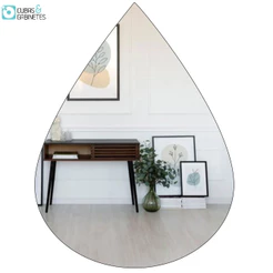 Espelho Gota Grande 100 X 70 Moderno Lapidado Com Suporte