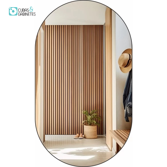 ESPELHO DECORATIVO OVAL 40CMX25CM MODERNO LUXO SALA QUARTO BANHEIRO