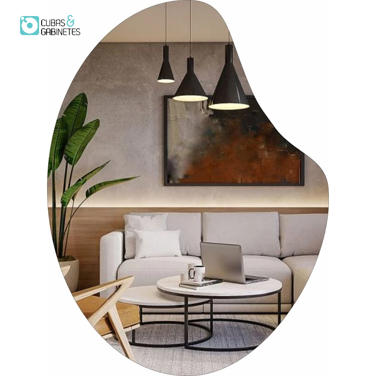 ESPELHO DECORATIVO ORGÂNICO 60CMX40CM MODERNO LUXO SALA QUARTO BANHEIRO