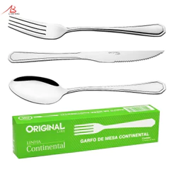 Jogo de Talhares Garfo Colher Faca Mesa 36 Peças Buffet Restaurante Faqueiro Aço Inox Premium