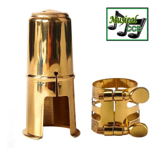 Braçadeira de Metal Dourada com Cobre Boquilha para Sax Alto