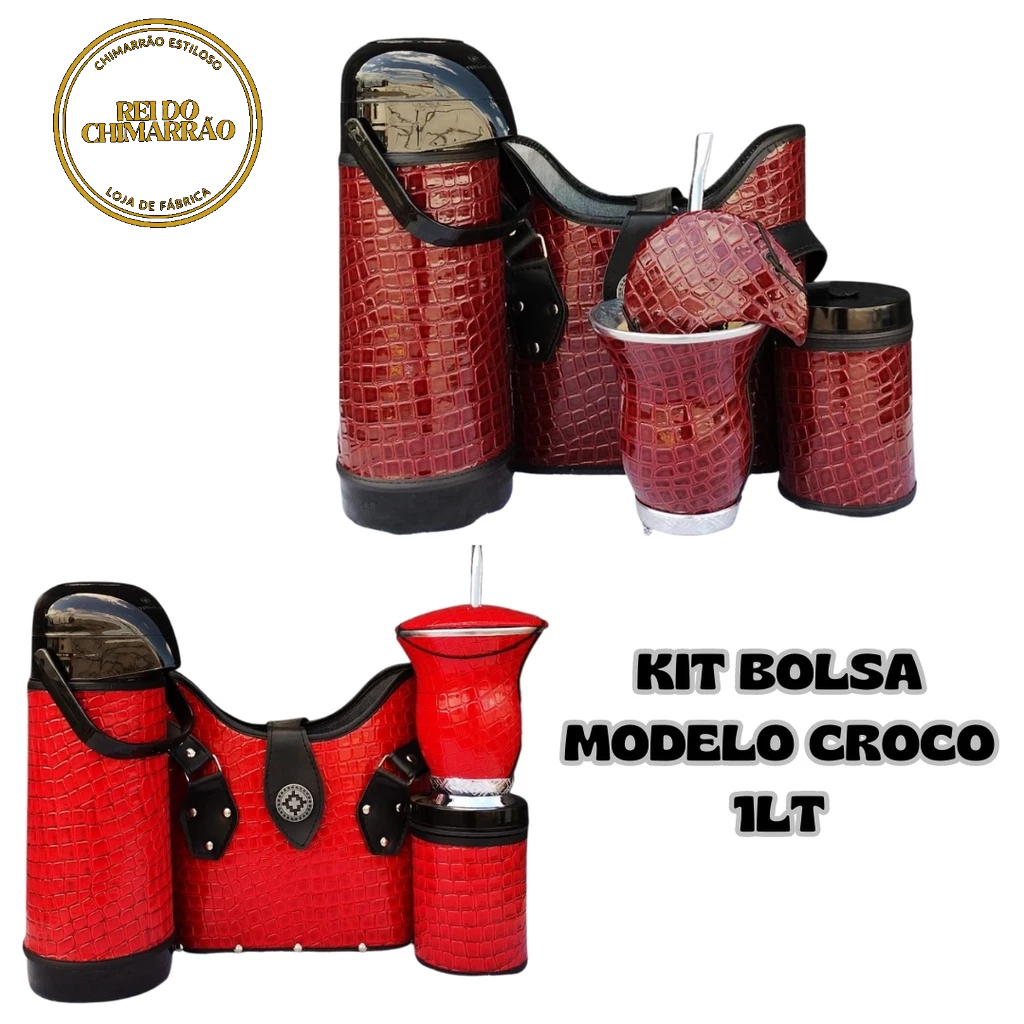 Kit Chimarrao Bolsa Mateira Modelo Croco