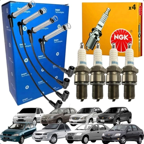 Jogo Cabo Delphi E Vela Ngk Original Celta Classic Corsa Prisma - Spare Parts and Accessories for Vehicles