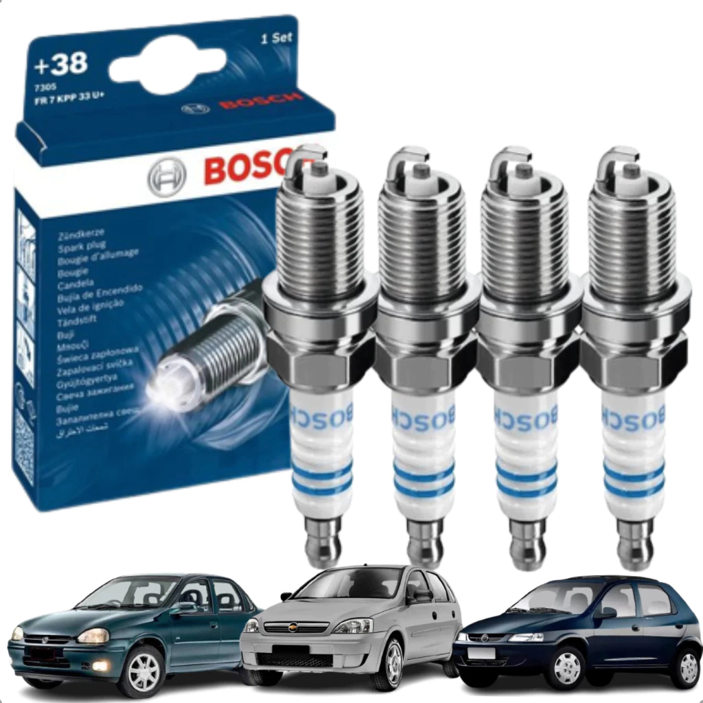 Jogo Velas De Ignição Original Bosch Chevrolet Corsa Celta Classic 1.0 8v Gasolina - Spare Parts and Accessories for Vehicles