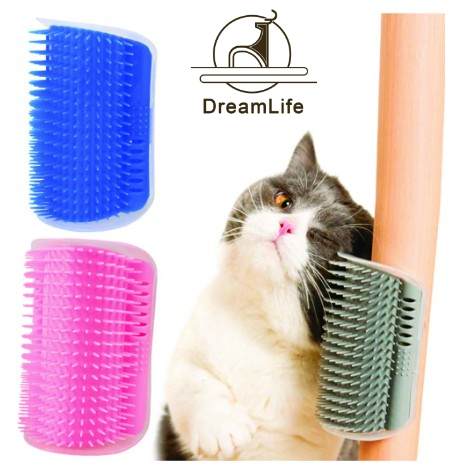 Escovadeira Escova Pet Tira Pelos Gato Parede Massagem Brinquedo Coçador