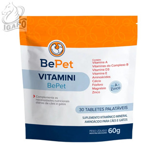 Suplemento Vitaminico Vitamini Bepet para Cães e Gatos 60G