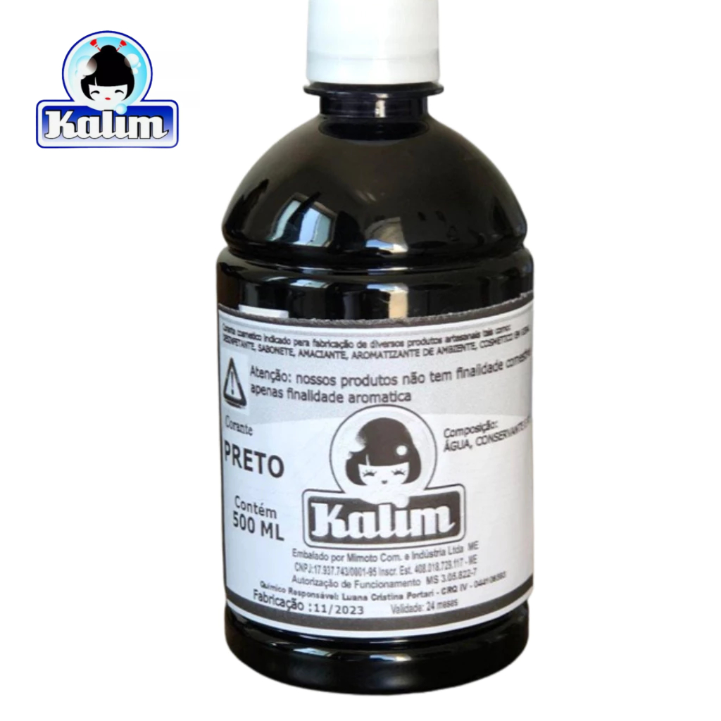 corante preto 500 ml para produtos de limpeza Corante preto desinfetante 500 ml