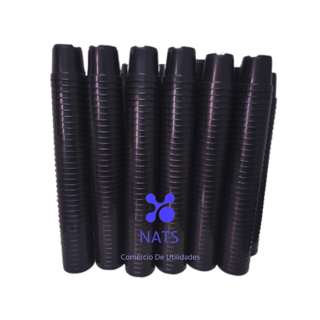 Kit 100 vasos para plantas na cor Preta pote 6