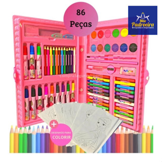 Maleta De Pintura Infantil Para Colorir 86 Peças Estojo De Pintura Maleta Para Colorir