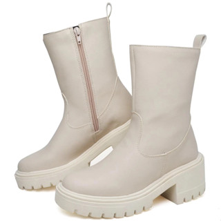 Bota Coturno Dubuy Feminina Salto Tratorado Off White Kati 1200FG