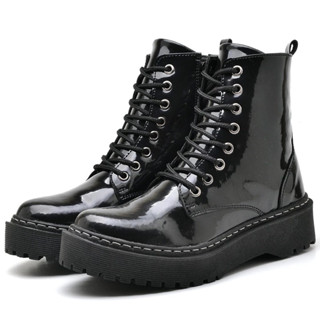 Bota Coturno Dubuy Feminina Tratorado Preto Verniz Domo 1105FG