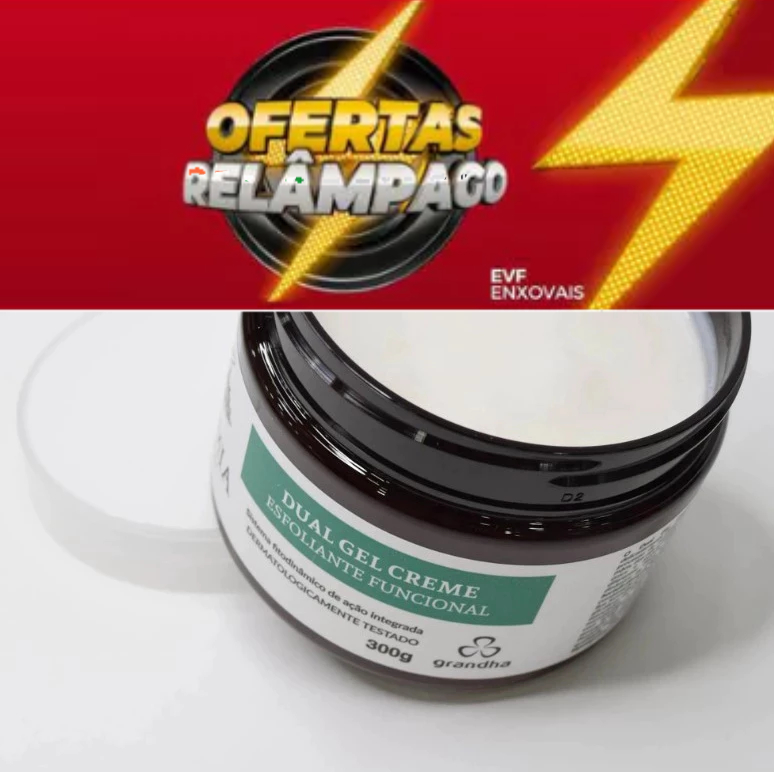 Grandha Creme Esfoliante Dual Gel Creme Funcional para pés mãos e partes do corpo - Grandha 300g