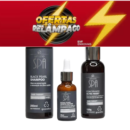 Grandha Kit Spa Black completo Fator de Crescimento Capilar Urbano solução para tratamentos de queda em Oferta na Shopee