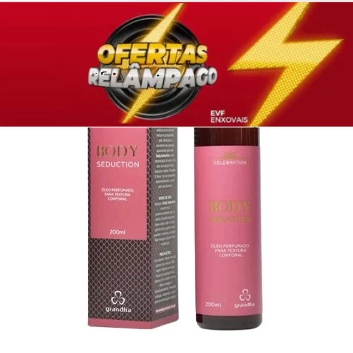 Grandha óleo perfumado corporal Body Seduction Celebration 200ml Blend Afrodisíaco Óleos Essenciais Corporal