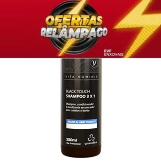 Grandha Shampoo Tonalizante Escurecedor Vita Hominis Black Touch 3x1 250ml Uso diario escurecimento em Oferta na Shopee
