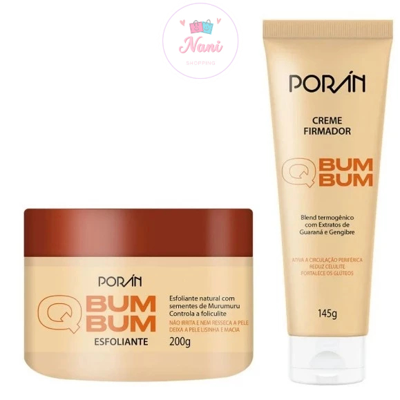 Kit  Bumbum Lisinho Esfoliante Natural com Sementes + Creme Termogênico Firmador