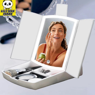 Iluminação refinada: Espelho de maquiagem com LED, proporcionando uma iluminação brilhante para ajudar na criação de uma maquiagem perfeita. Design com gavetas, permitindo o armazenamento conveniente de vários utensílios de maquiagem, adicionando destaque