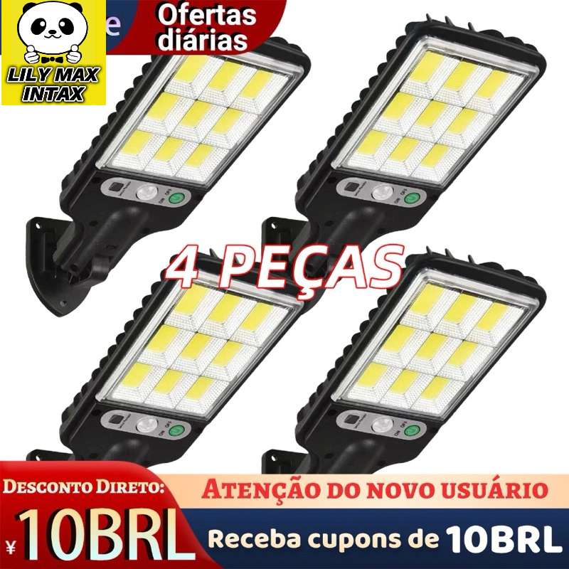 LUMINÁRIA SOLAR | Luz Solar De Rua Taman 21W LED Controle Remoto De Jardim À Prova D'água Indução Automática Com 3 Modos