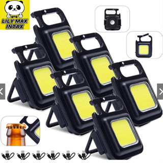 Porta-chaves Clip Lâmpada Recarregável Íman Libertação de Ímanes Mochila Acampamento 6peças 3000lm, Portátil/USB Recarregável 3 Modos De Luz Lanternas De Chaveiro E Abridor De Garrafas/De Emergência