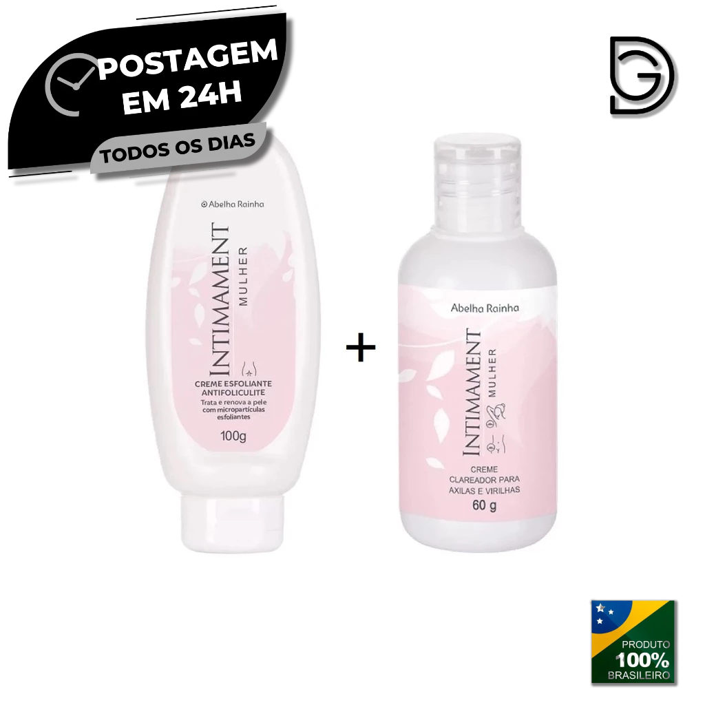 Abelha Rainha Kit 01 Antifoliculite E 01 Clareador Axilas Virilhas Intimament Mulher