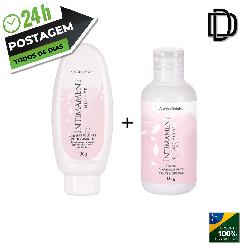 Abelha Rainha Kit Creme Esfoliante Antifoliculite E Clareador Axilas Virilhas Intimament Mulher