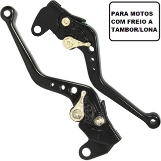 Manete de freio embreagem esportivo a tambor YBR125 Factor 2000 a 2016 par