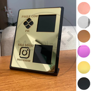 Placa Pix Instagram Comércio Display Plaquinha Pix Insta em Oferta na Shopee