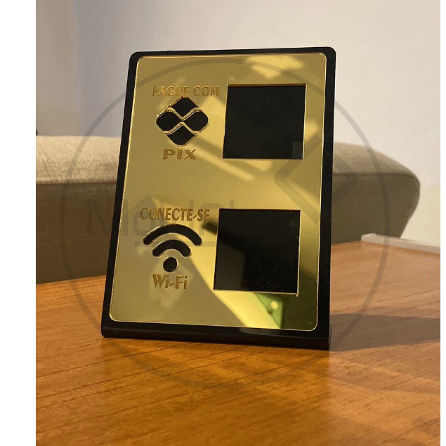 Placa Pix Wifi Display Mesa Balcão PIX Wifi Display Duplo 2 em 1