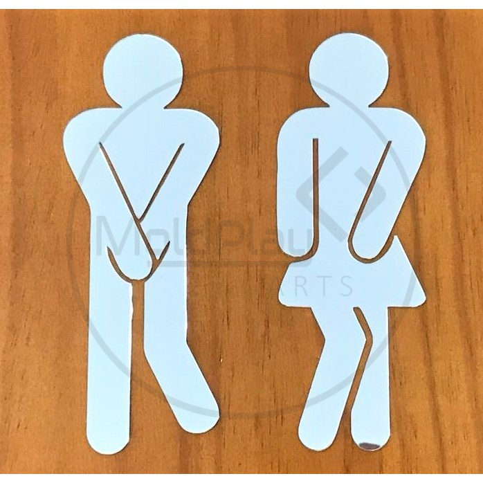 Placa Decorativa Espelho Indicativa Banheiro Divertida Inteira - Acrílico Espelhado