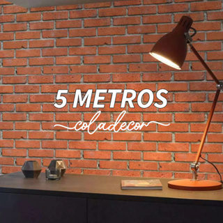 Papel de Parede Tijolinho Vermelho 5 METROS x 45CM Revestimento Adesivo Autocolante em Oferta na Shopee