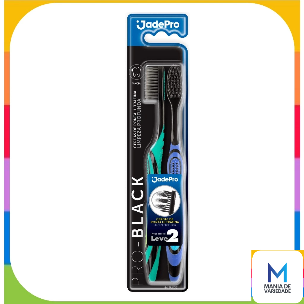Escova Dental Jadefrog Pro Black Macia - Com 2 Unidades em Oferta na Shopee