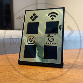 Placa Pix Display Pix Wifi Instagram Google Negócios Quadrupla em Oferta na Shopee