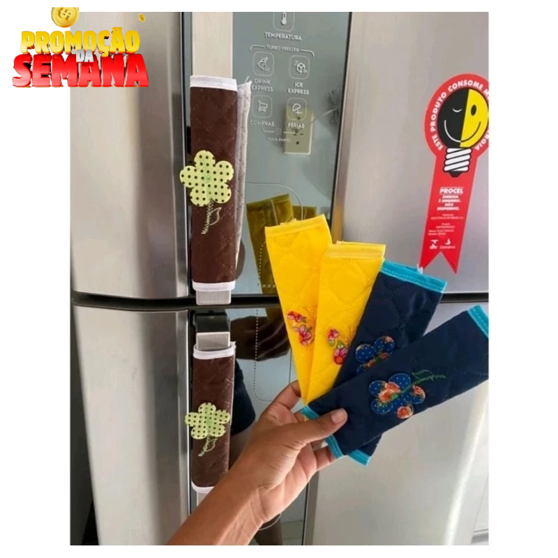 4 pares de protetor de puxador de geladeira pano para geladeira coisas diferentes da shopee