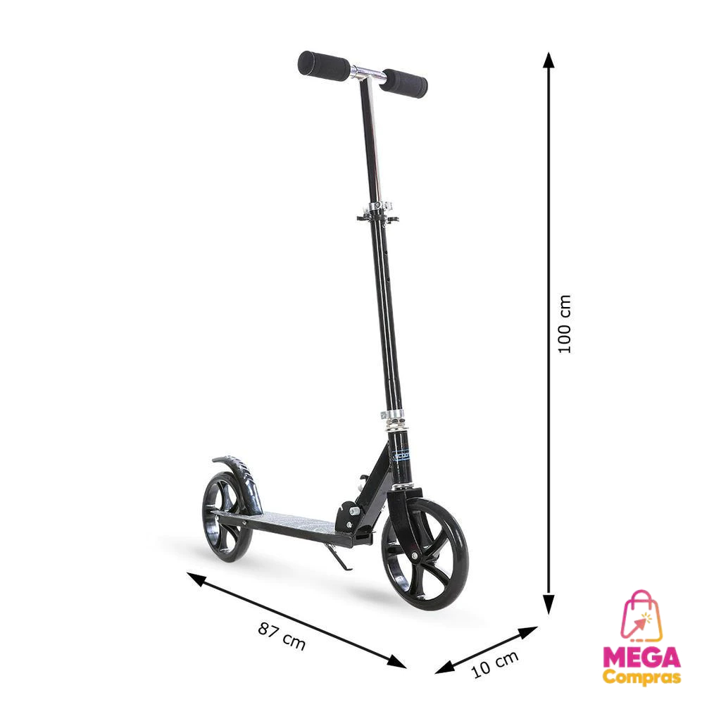 Detalhes do Patinete Infantil E Juvenil Preto Com Bag Scooter Brinquedo Para Crianças Dobrável Conect Brinq