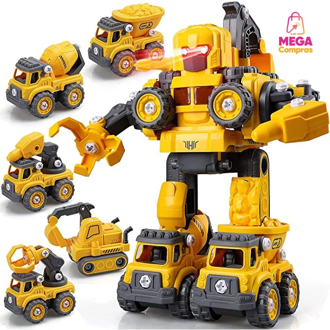 Robô Carrinho Brinquedo 5 Em 1 Construbots Monta E Desmonta Educativo Infantil Ferramentas Criativas em Oferta na Shopee