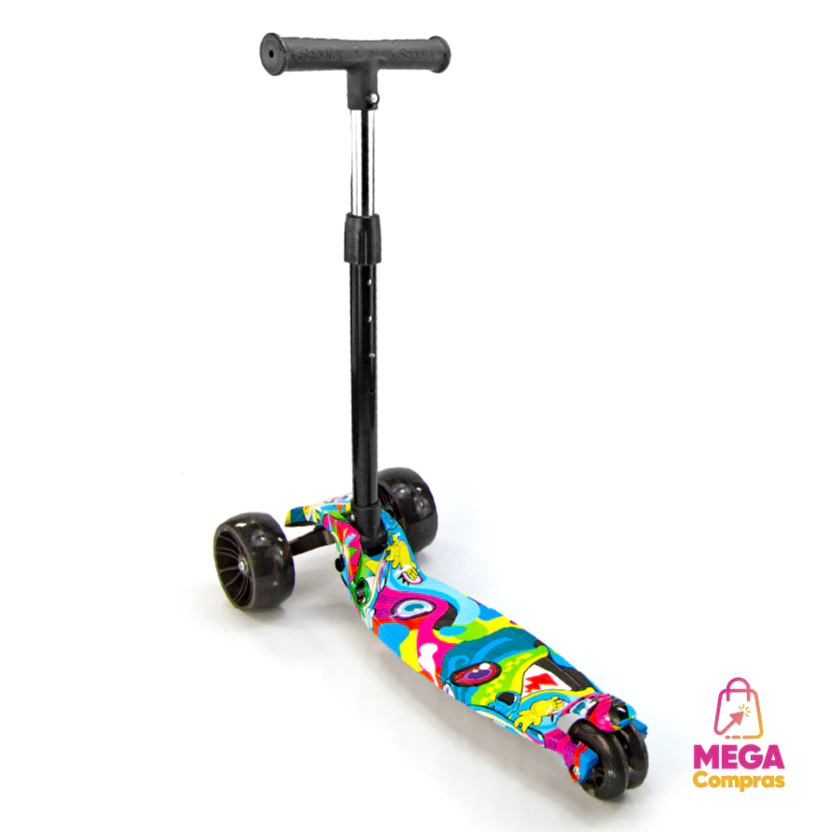 Patinete Infantil Luz LED 4 Rodas Ajuste Radical Freio