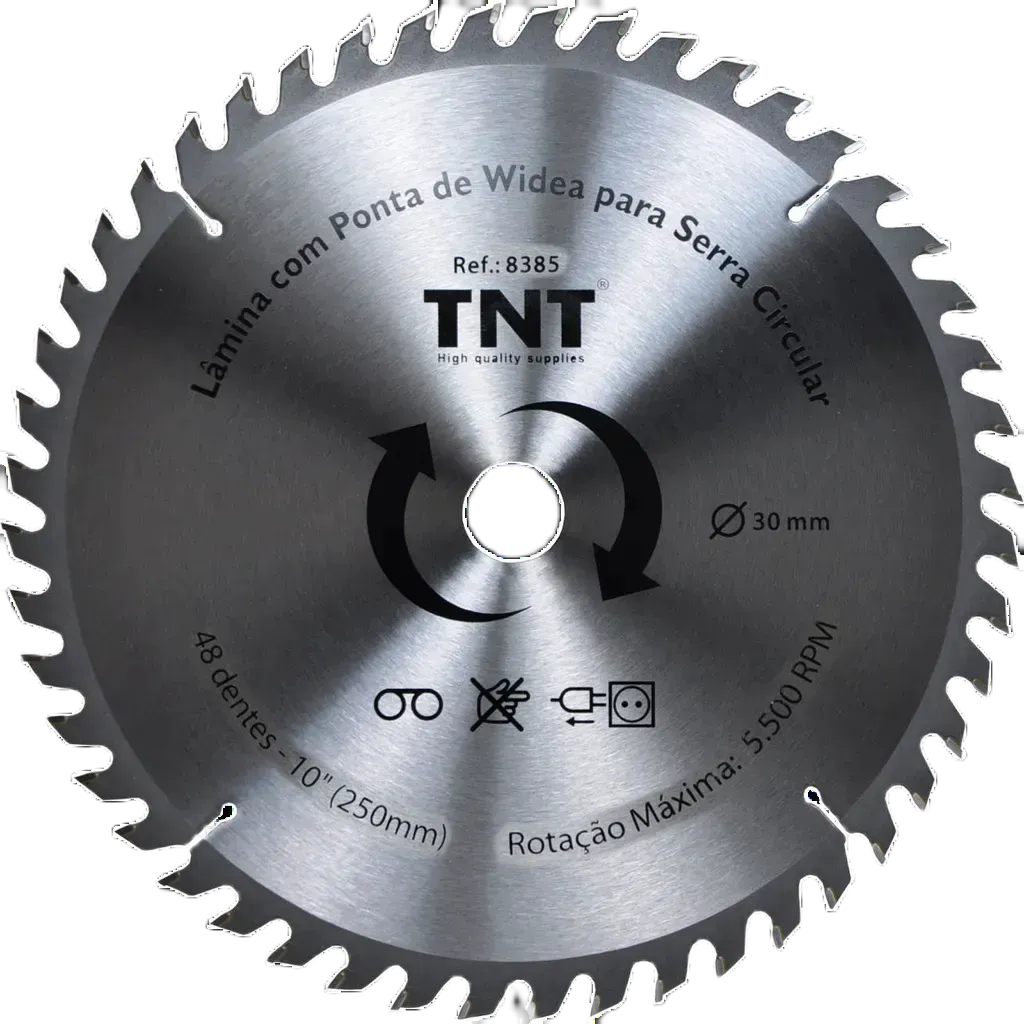 Lamina Disco Serra Circular Tnt 10"  250mm x 30mm x 24 - 36 - 48 e 60 Dentes