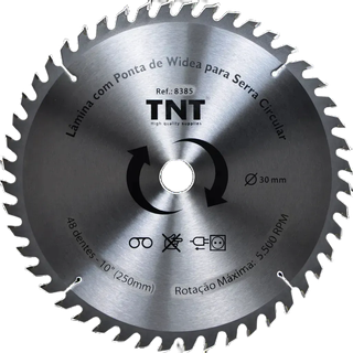 Lamina Disco Serra Circular Tnt 10"  250mm x 30mm x 24 - 36 - 48 e 60 Dentes