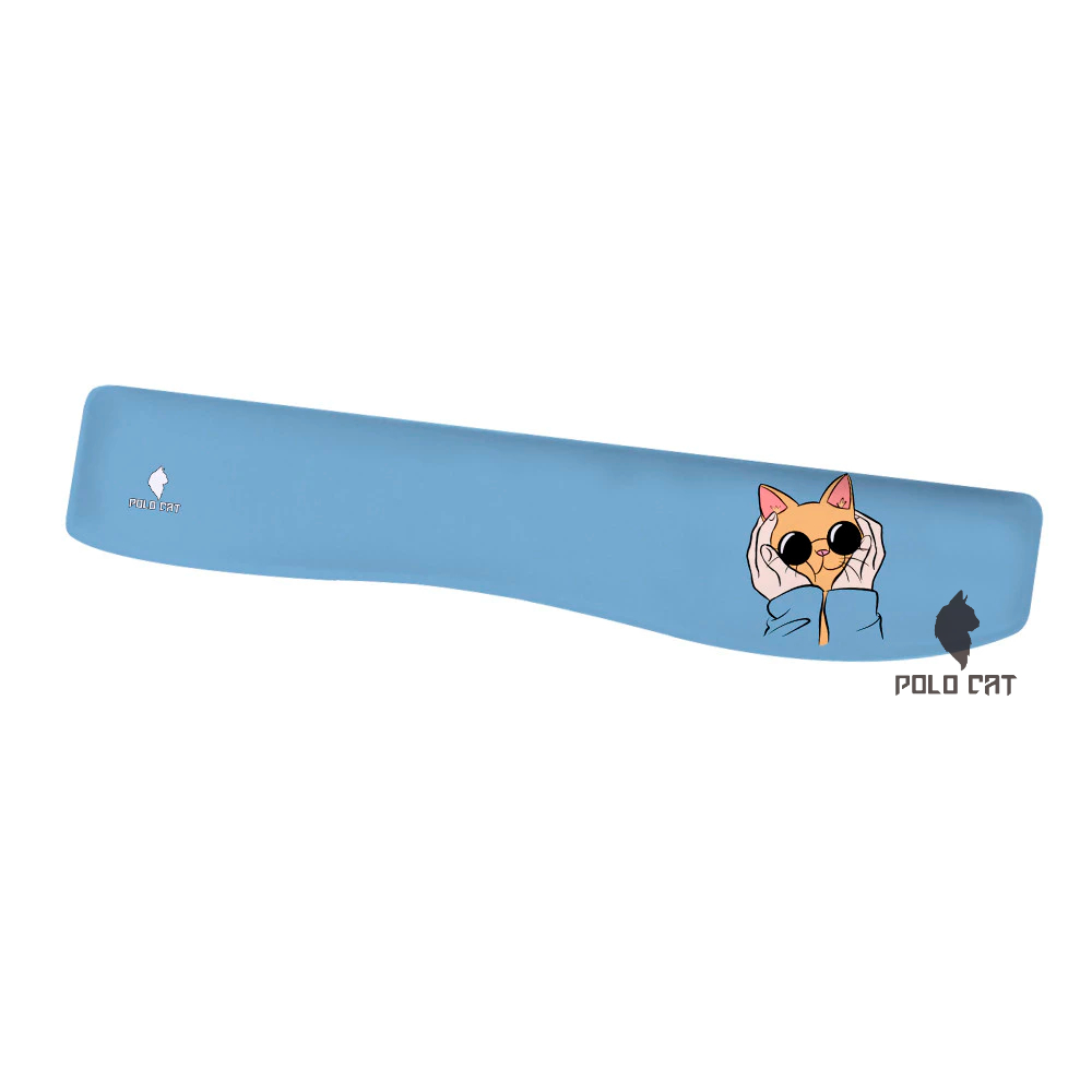 Apoio de Teclado Curvo Ergonomico Gato Laranja Carinho