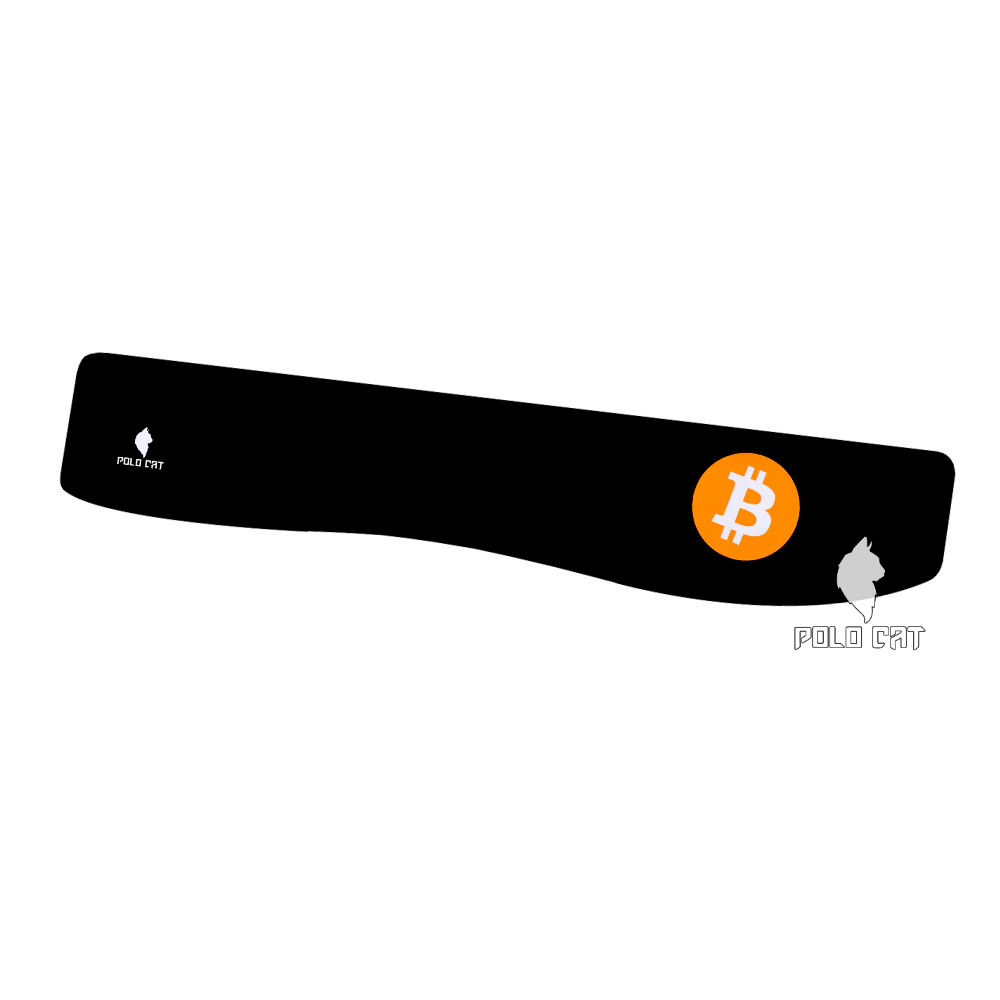 Apoio de Teclado Curvo Ergonomico Preto Bitcoin Moeda