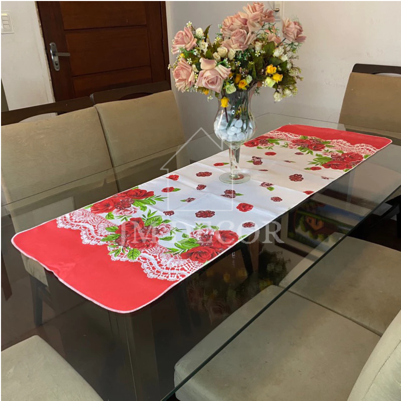 Kit com 2 Caminhos de Mesa Trilho Passadeira Retangular Estampada 4 ou 6 Lugares 1,45 x 0,45 em Oferta na Shopee