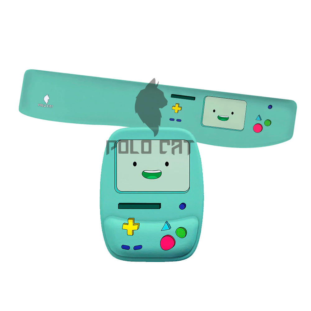 Kit Mouse Pad e Apoio de Teclado Ergonomico Mini Game Verde Carinha