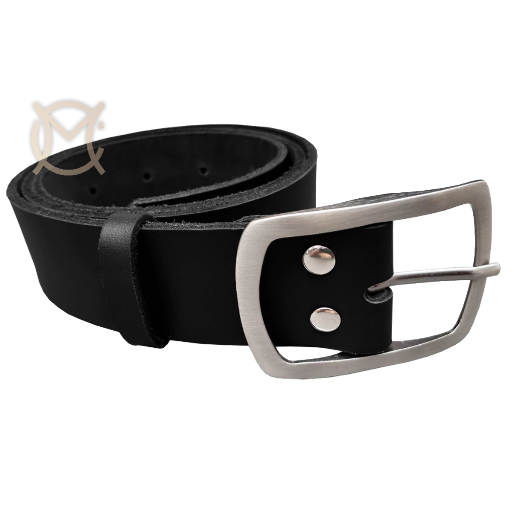Cinto Masculino Plus Size Social Largo em Couro Legítimo Fivela com Passante em Metal