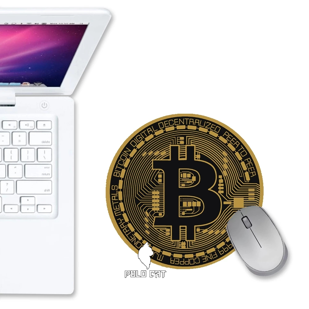 Mouse Pad Redondo Moeda Bitcoin