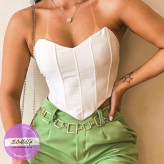 Cropped Top Corselet / Corset Feminino Tomara Que Caia Morceguinho