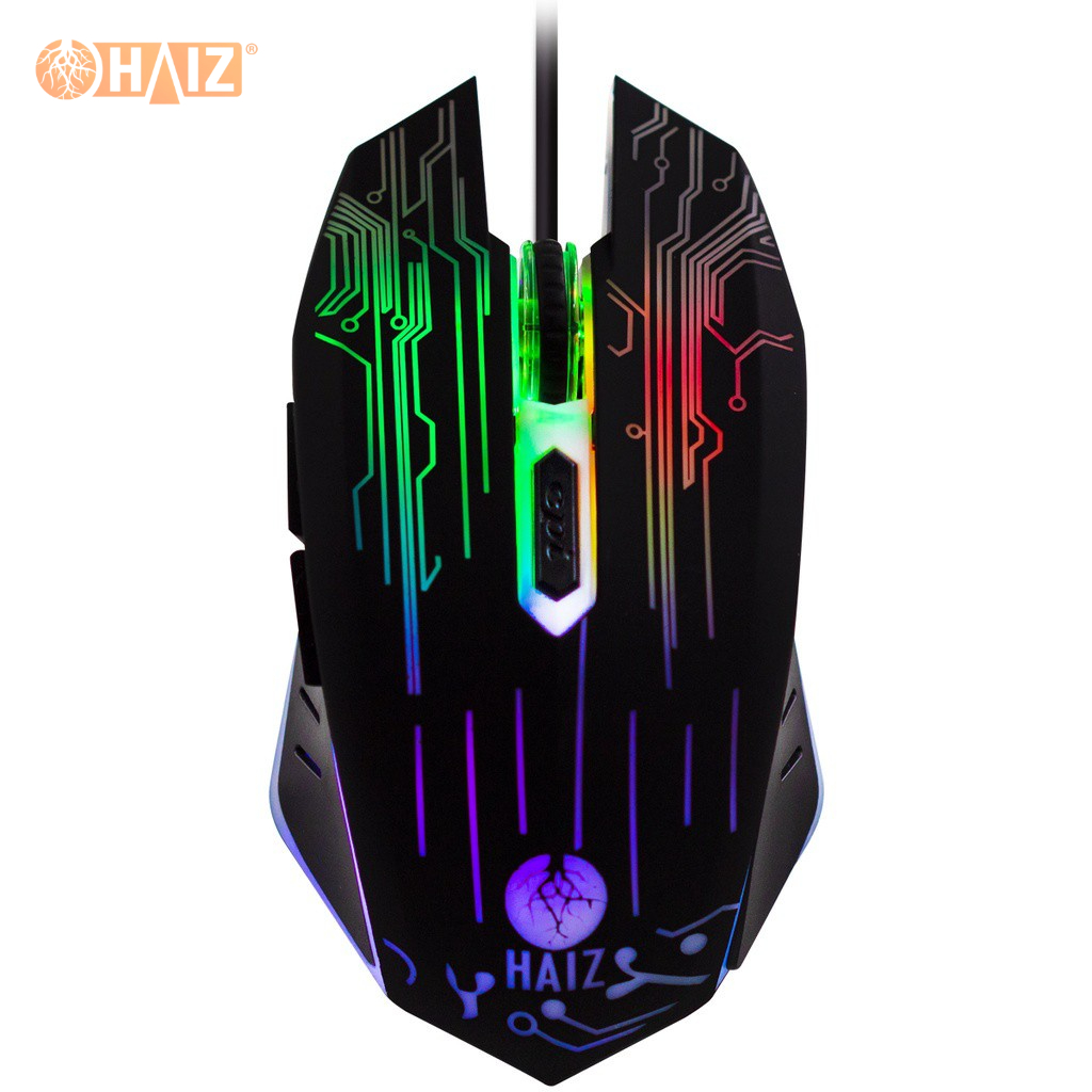 Mouse Gamer Para Jogos PC e Console Óptico 6 Botões Led RGB USB 3200dpi 2.4g Haiz HZ-1670