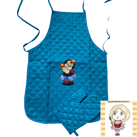 Kit Avental Matelado Patchwork + Luva