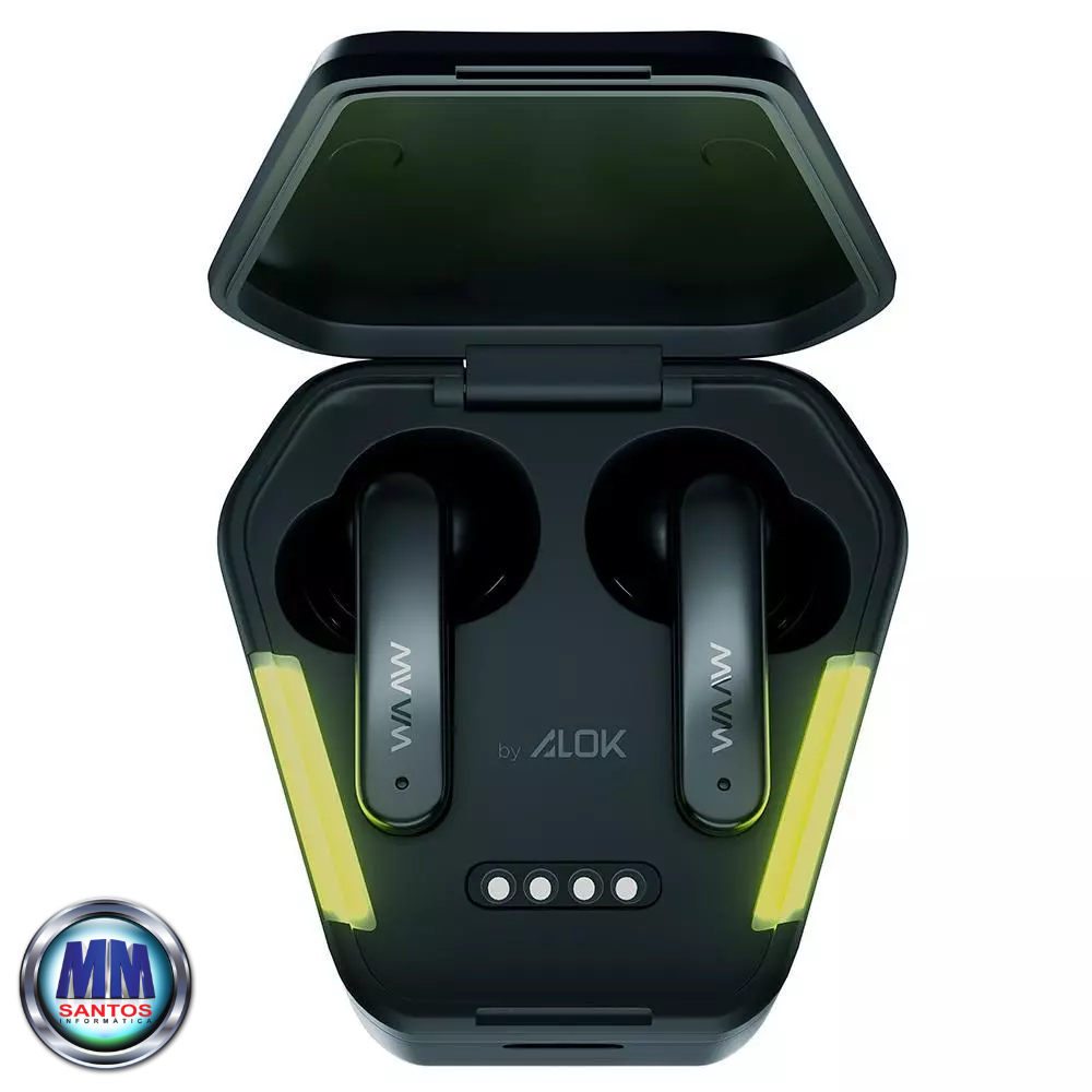 FONE DE OUVIDO GAMER BLUETOOTH PRETO WAAW BY ALOK ENERGY 100EBG